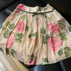 Jon Pink Watercolor Design Skirt size 4 Made in Korea